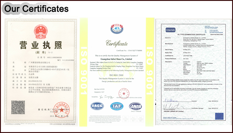 Safeet shoes company certificates